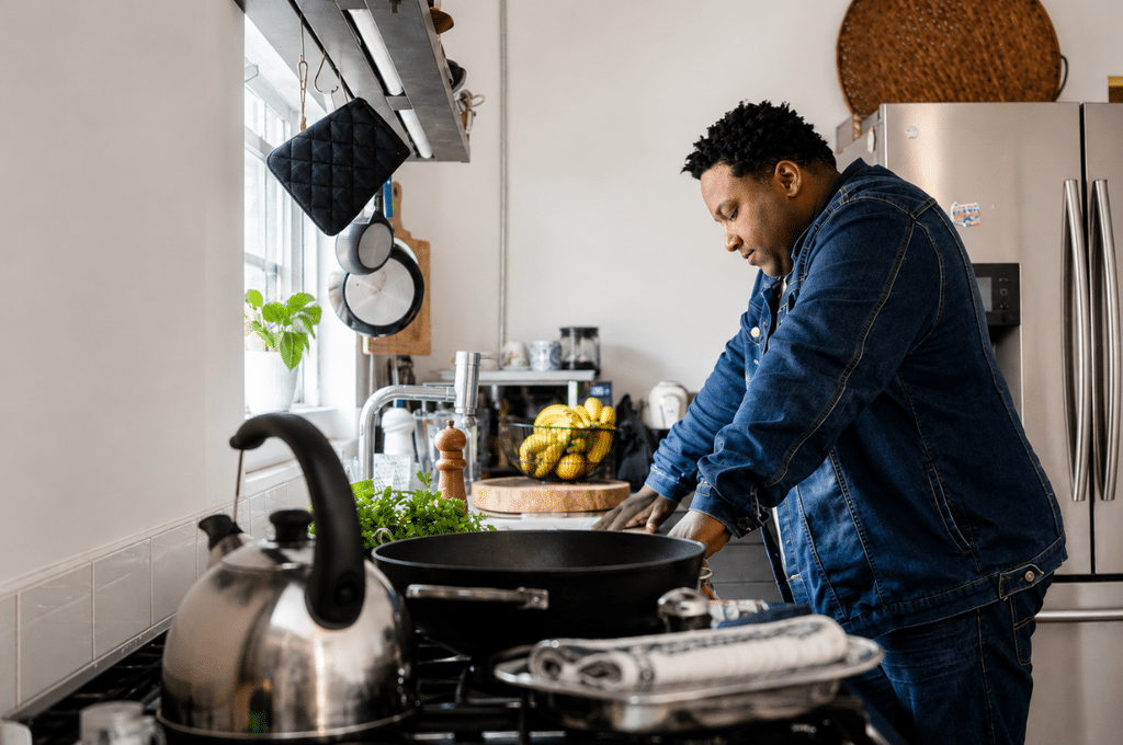 Man in kitchen